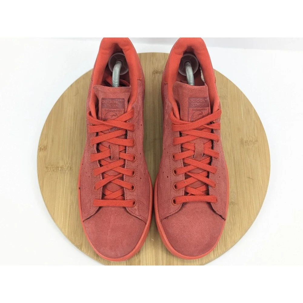 Adidas Stan Smith Shoes Mens 10 Power Red Suede Low Top Sneakers S75109‎